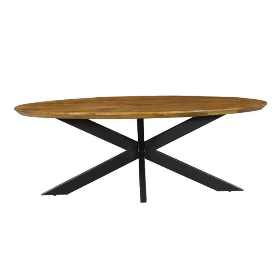 Eettafel Ovaal Naturel Mangohout - 240x110x76cm - Brandy