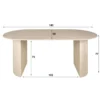 Eettafel Ovaal - Travertin Beige - 180x90x77cm - Arch