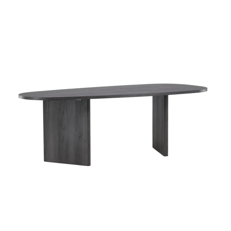 Eettafel Ovaal Zwart 220cm - Fineer - 6-8 Personen - Tafel Grönvik