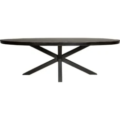 Eettafel Ovaal Zwart Hout - 300x120x76cm - Denver