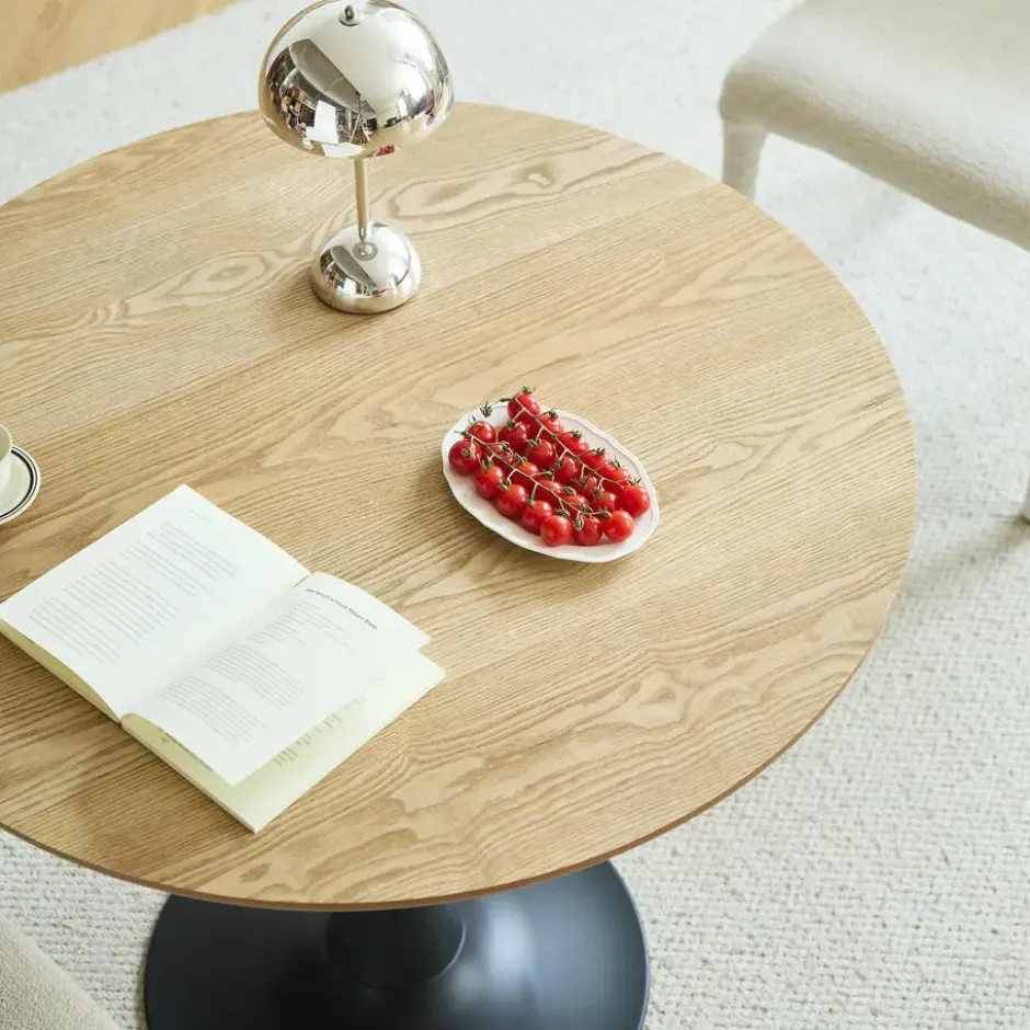 Eettafel 4 Personen Ronde Houten Basis Metaal