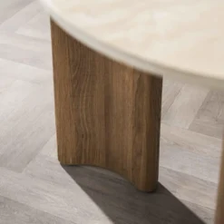 Eettafel Rechthoek Hout/Travertin - 180x90x76cm - Romano Curvo