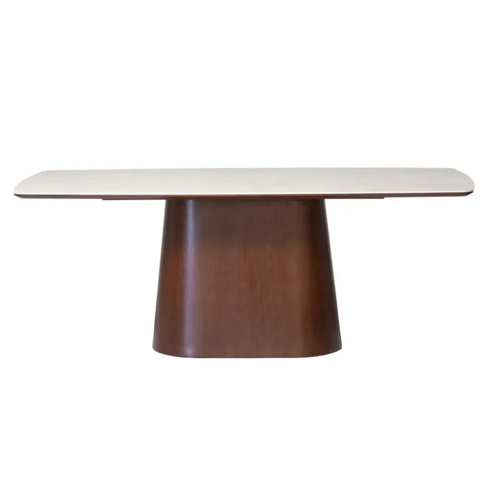 Eettafel Rechthoek - Walnoot/Keramiek - 200x90x76cm - Thomas
