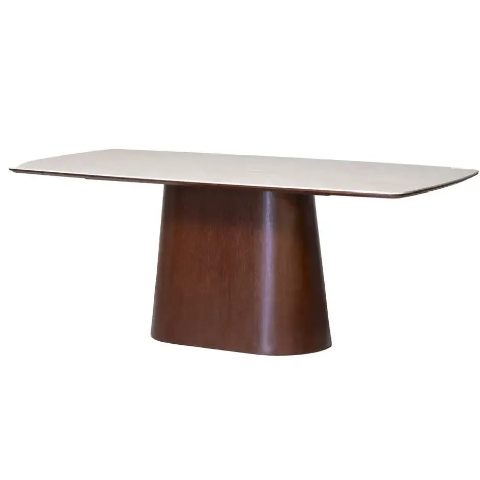 Eettafel Rechthoek - Walnoot/Keramiek - 200x90x76cm - Thomas