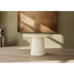 Eettafel Rond Beige Hout - Ø120x75cm - Lanzo