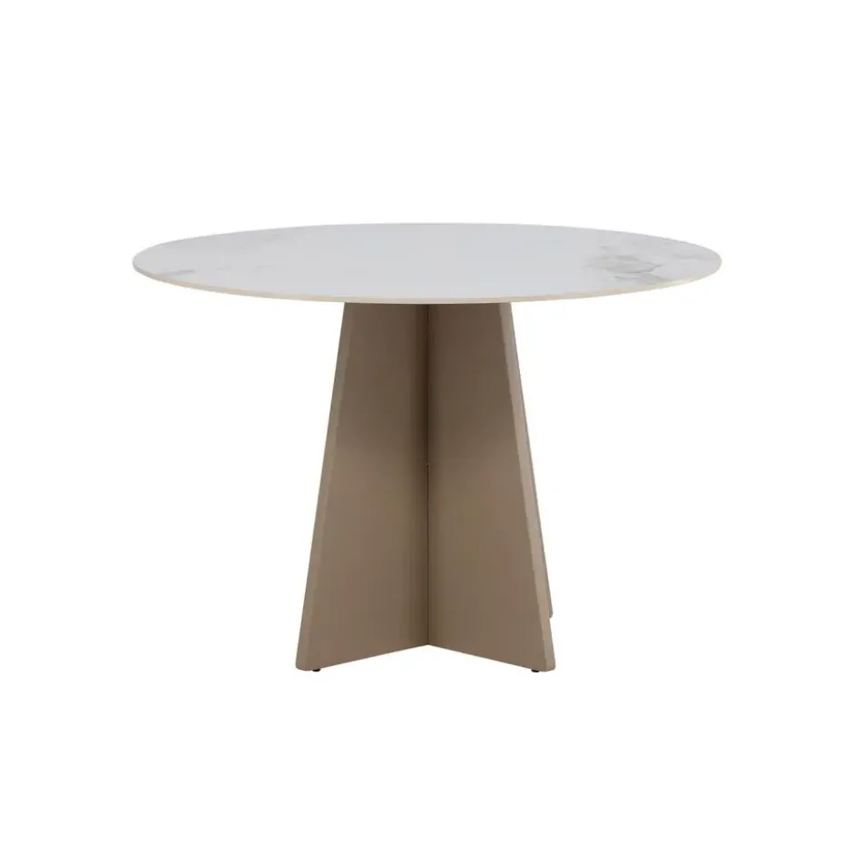 Eettafel Rond - Beige Steen - 110x110x75cm - Bootcut