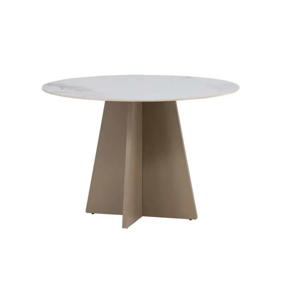 Eettafel Rond - Beige Steen - 110x110x75cm - Bootcut