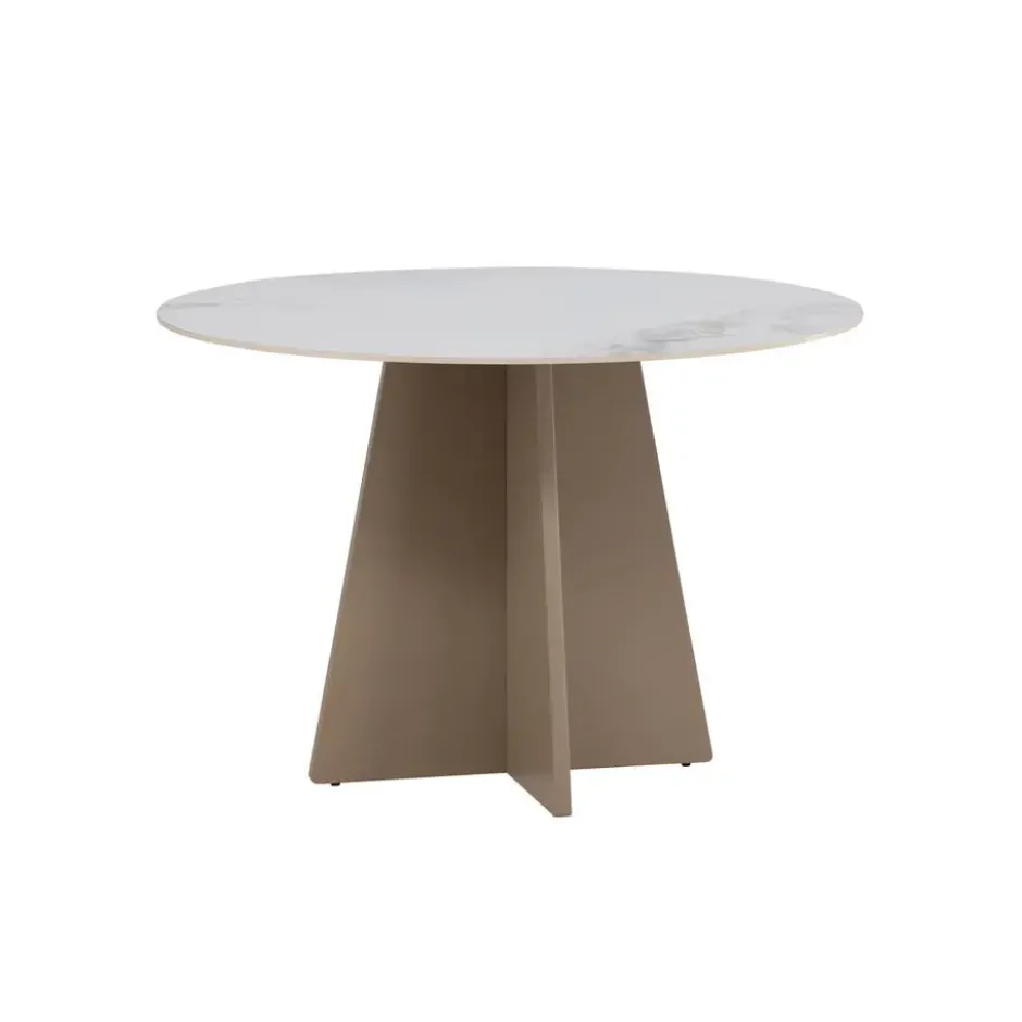 Eettafel Rond - Beige Steen - 110x110x75cm - Bootcut
