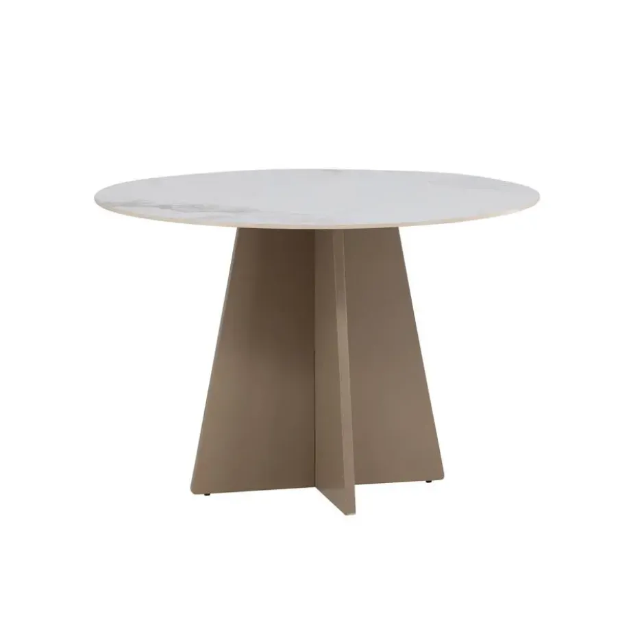 Eettafel Rond - Beige Steen - 110x110x75cm - Bootcut