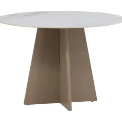 Eettafel Rond - Beige Steen - 110x110x75cm - Bootcut