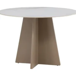 Eettafel Rond - Beige Steen - 110x110x75cm - Bootcut