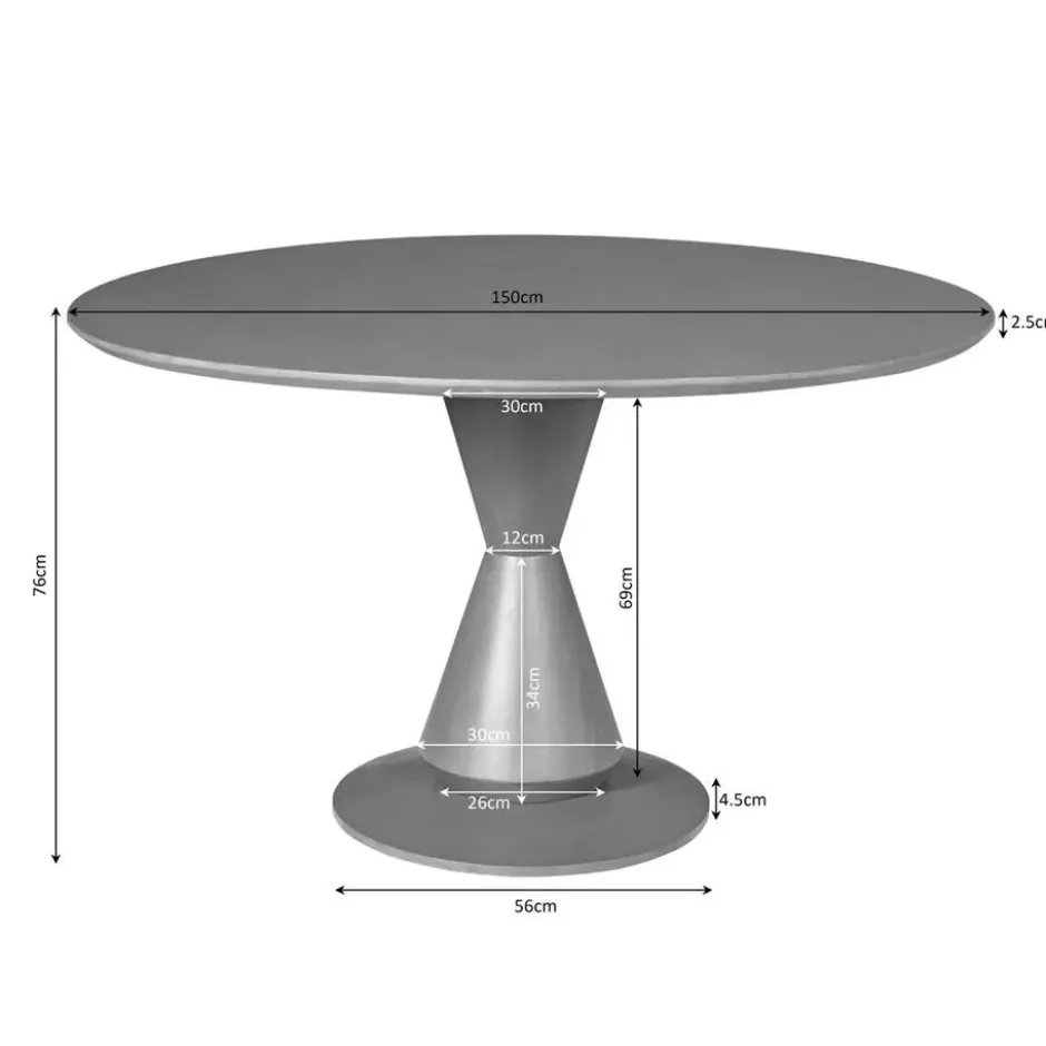 Eettafel Rond Bruin Hout - 150x150x76cm - Lima