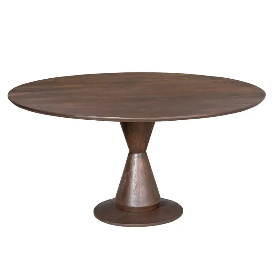 Eettafel Rond Bruin Hout - 130x130x76cm - Lima