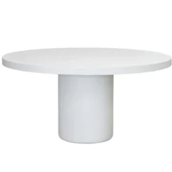 Eettafel Rond 120cm - Wit Eco Composiet - Betonlook - Eden