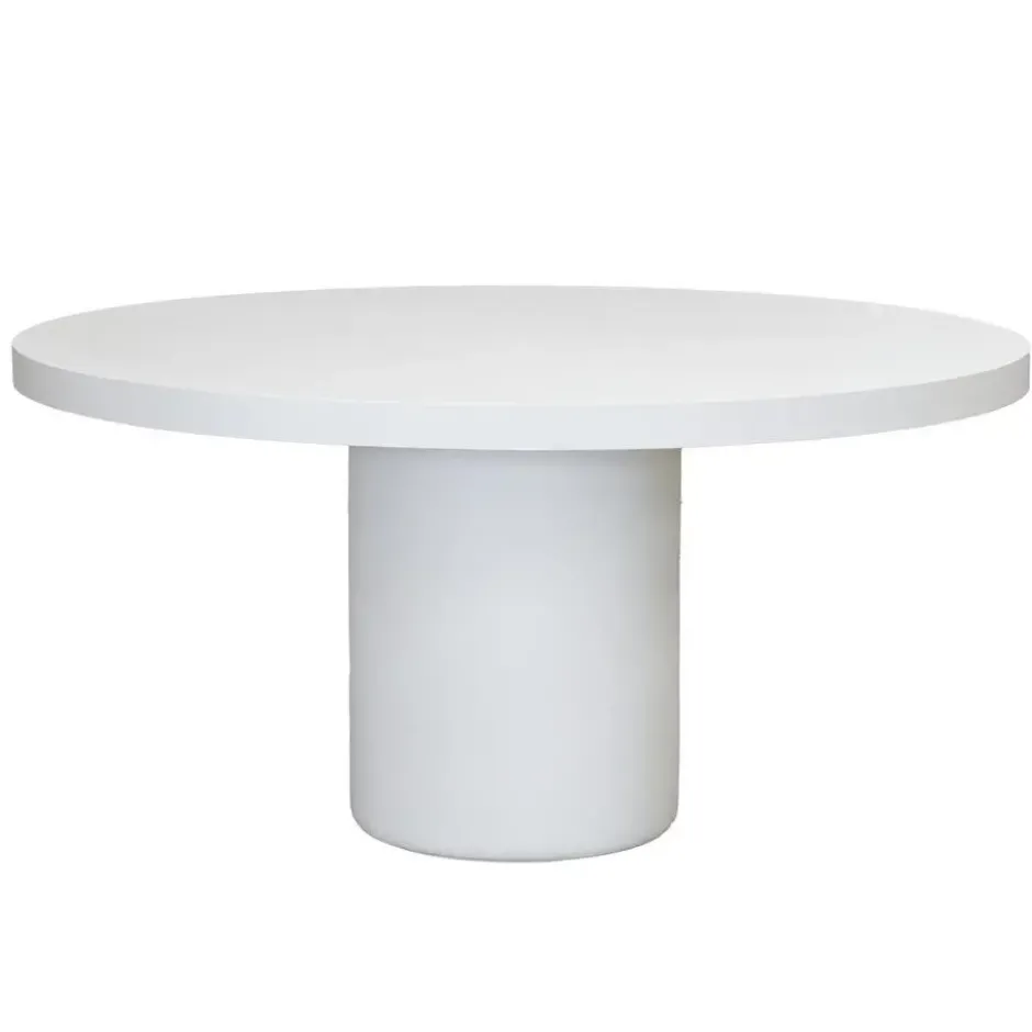 Eettafel Rond 120cm - Wit Eco Composiet - Betonlook - Eden