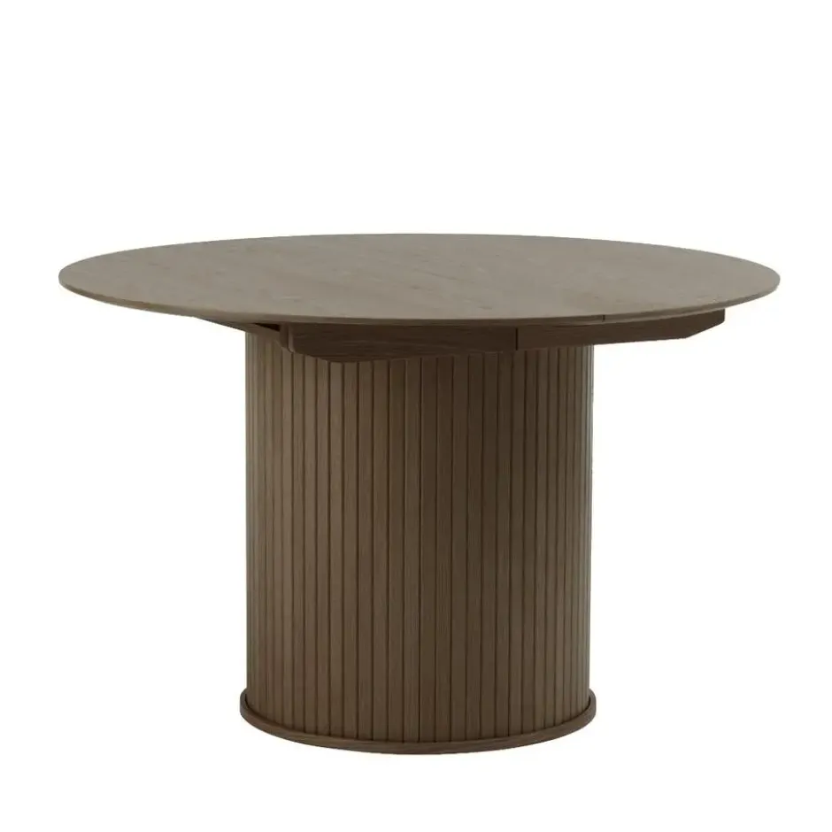 Eettafel Rond Donkerbruin - Uitschuifbaar - Ø120-167cm - Nola