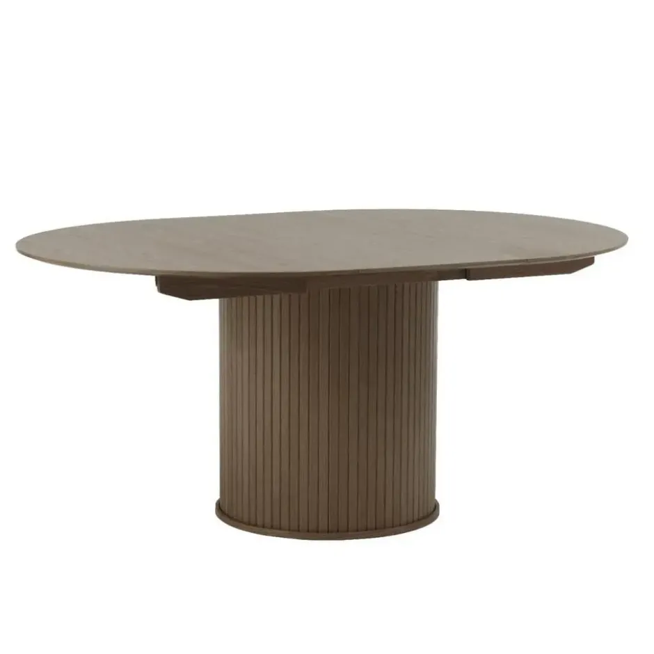 Eettafel Rond Donkerbruin - Uitschuifbaar - Ø120-167cm - Nola
