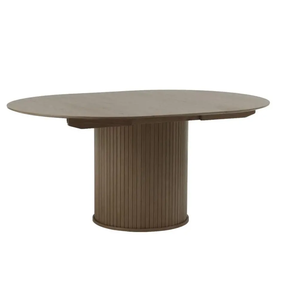 Eettafel Rond Donkerbruin - Uitschuifbaar - Ø120-167cm - Nola