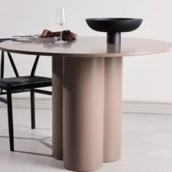 Eettafel Rond Donkerbruin - 110x110x76cm - Olivia