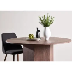 Eettafel Rond - Donkerbruin - 120x120x75cm - Tekla