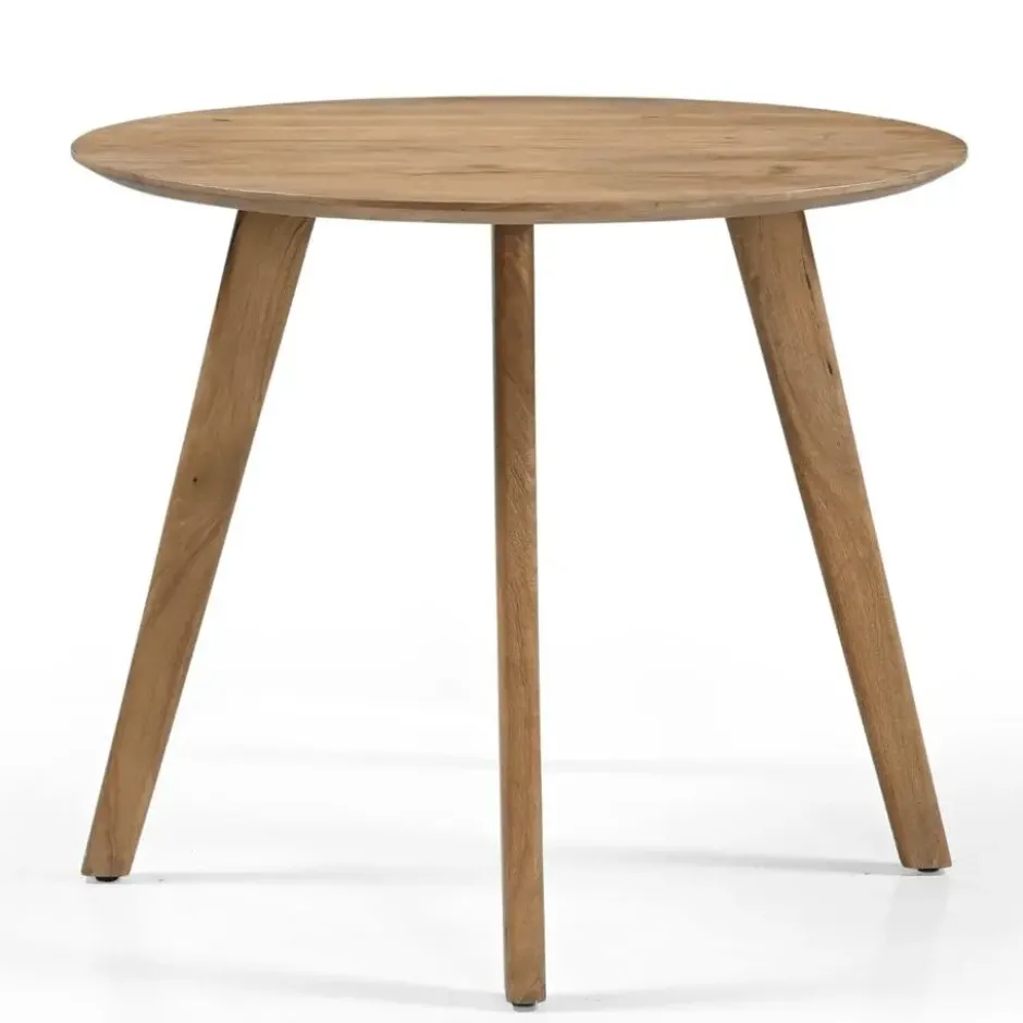 Eettafel Rond - Naturel Mangohout - 90x90x76cm - Oslo