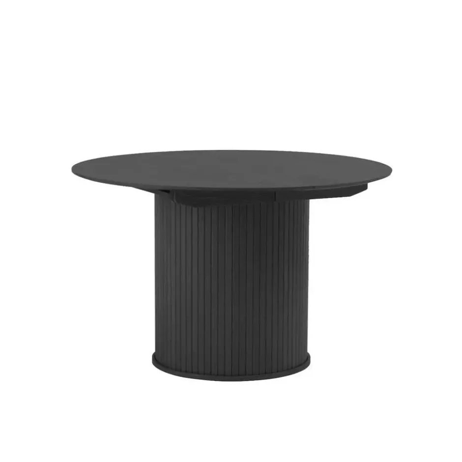 Eettafel Rond Zwart - Uitschuifbaar - Ø120-167cm - Nola