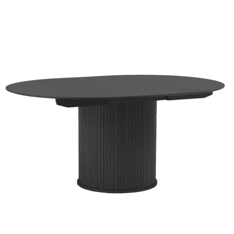 Eettafel Rond Zwart - Uitschuifbaar - Ø120-167cm - Nola