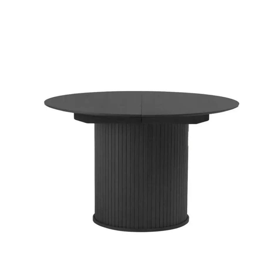 Eettafel Rond Zwart - Uitschuifbaar - Ø120-167cm - Nola