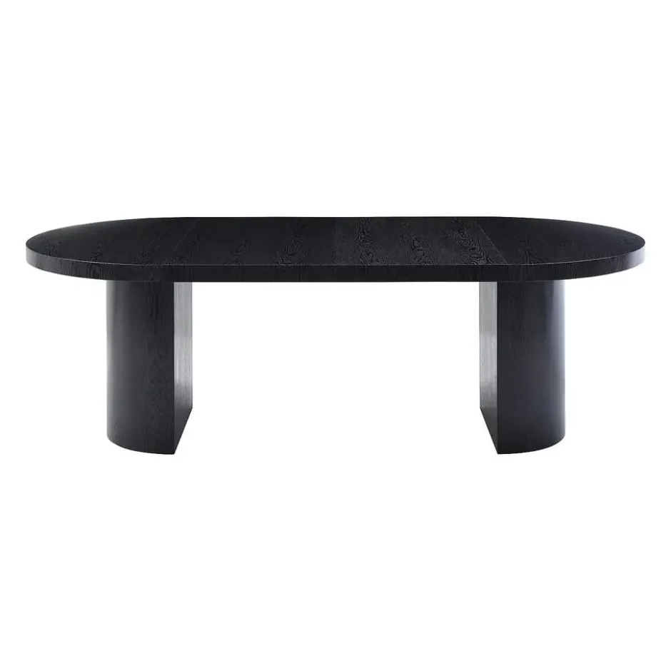 Eettafel SIDRINA - Uitschuifbaar - Zwart Hout paneel