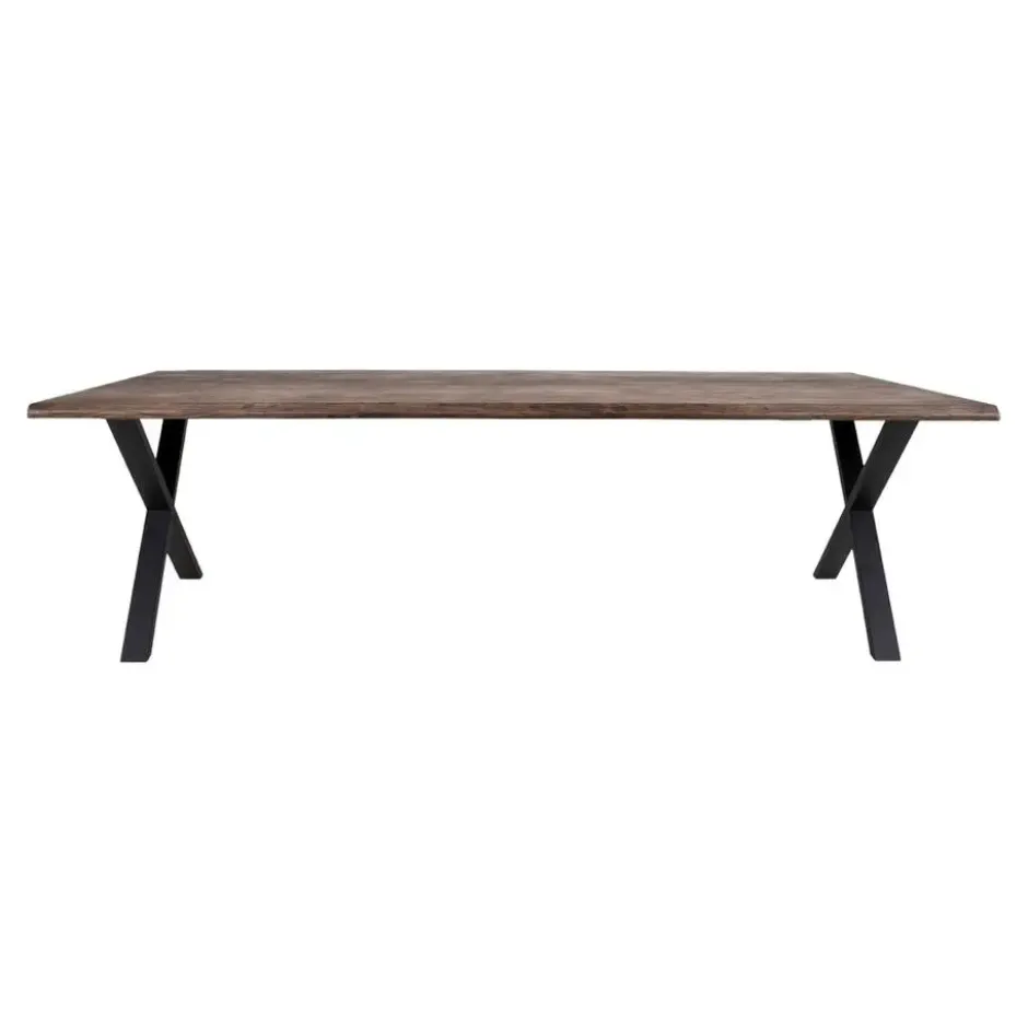 Eettafel Smoked Eikenhout 300cm - Zwart Onderstel