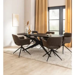 Eettafel Suzanne - zwart - 220x100 cm