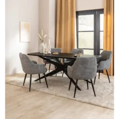 Eettafel Suzanne - zwart - 220x100 cm
