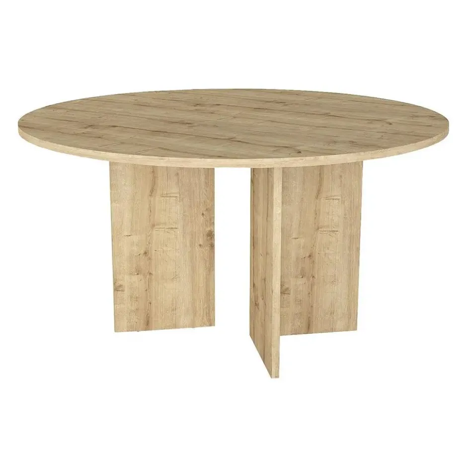 Eettafel TOPANIA - 138 cmx138 cm - Natuurlijk licht Hout paneel