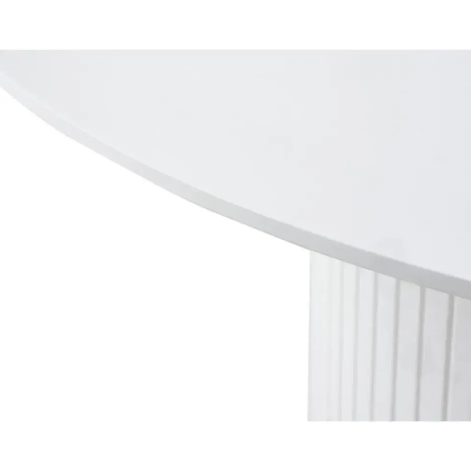 Eettafel Uitschuifbaar Wit - Ø120-167cm - Nola