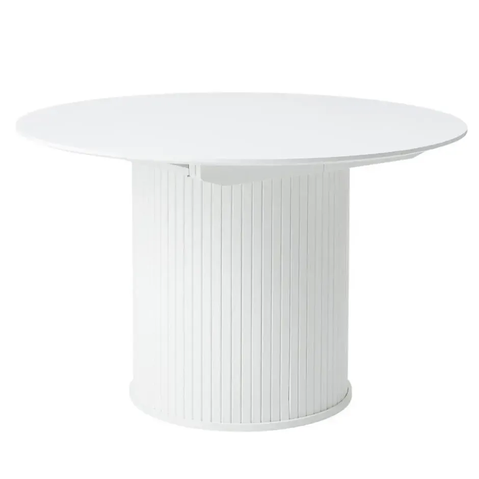 Eettafel Uitschuifbaar Wit - Ø120-167cm - Nola