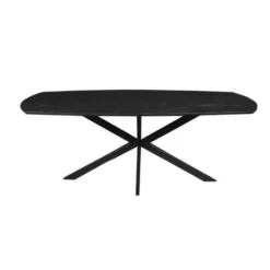 Eettafel Vicenza Black Deens 160x90cm Ovaal Zwart