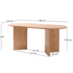 Eettafel voor 6 personen van grenen 180