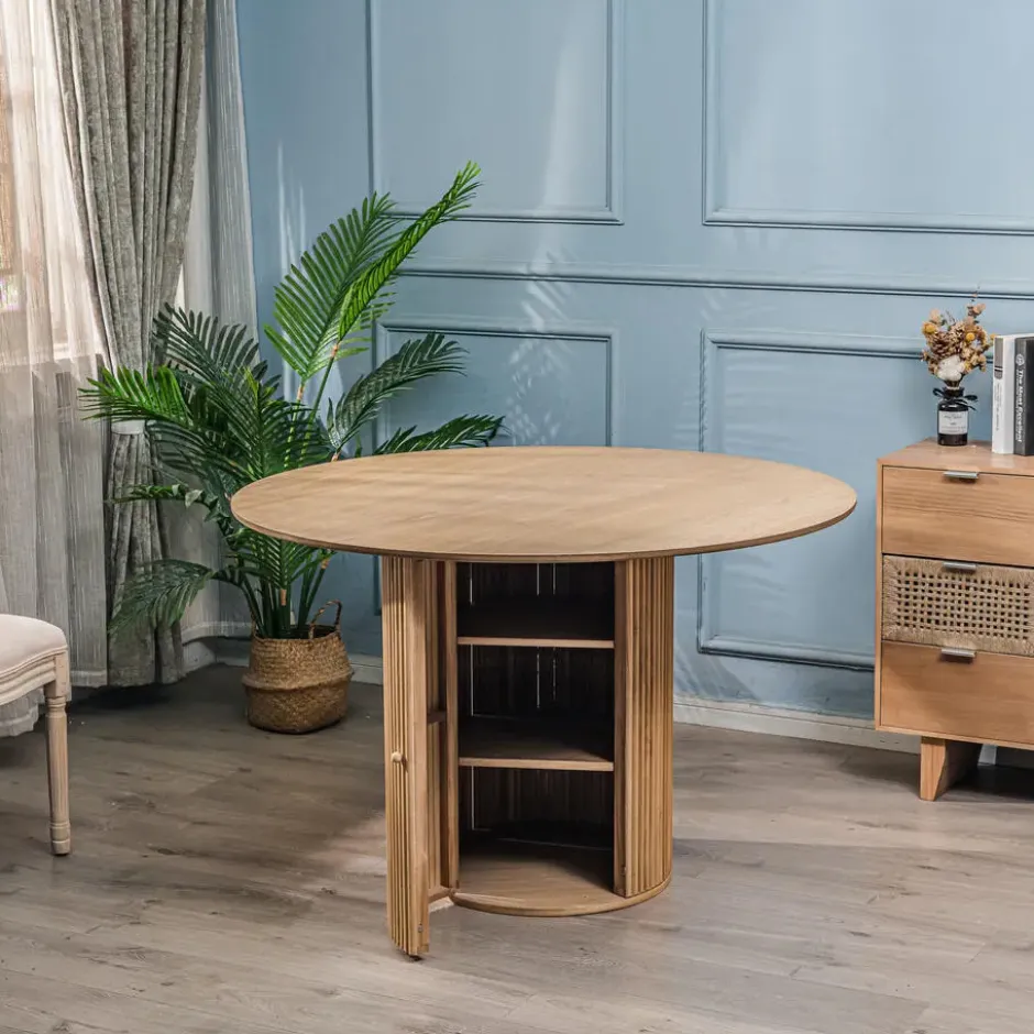 Eettafel voor 6 personen van massief grenen D120
