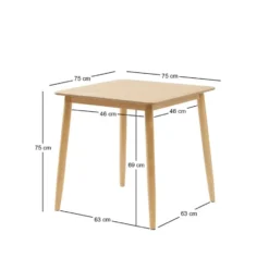 Eettafel voor 4 personen van massief grenenhout L75