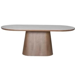 Eettafel Wit Keramiek/Walnoot - 200x90x77cm - Alba