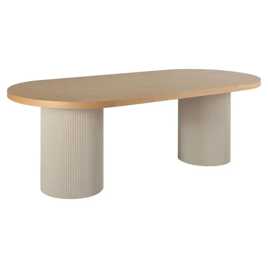 Eettafel Zand/Naturel - Deens Ovaal - 220x100x75cm - Solva