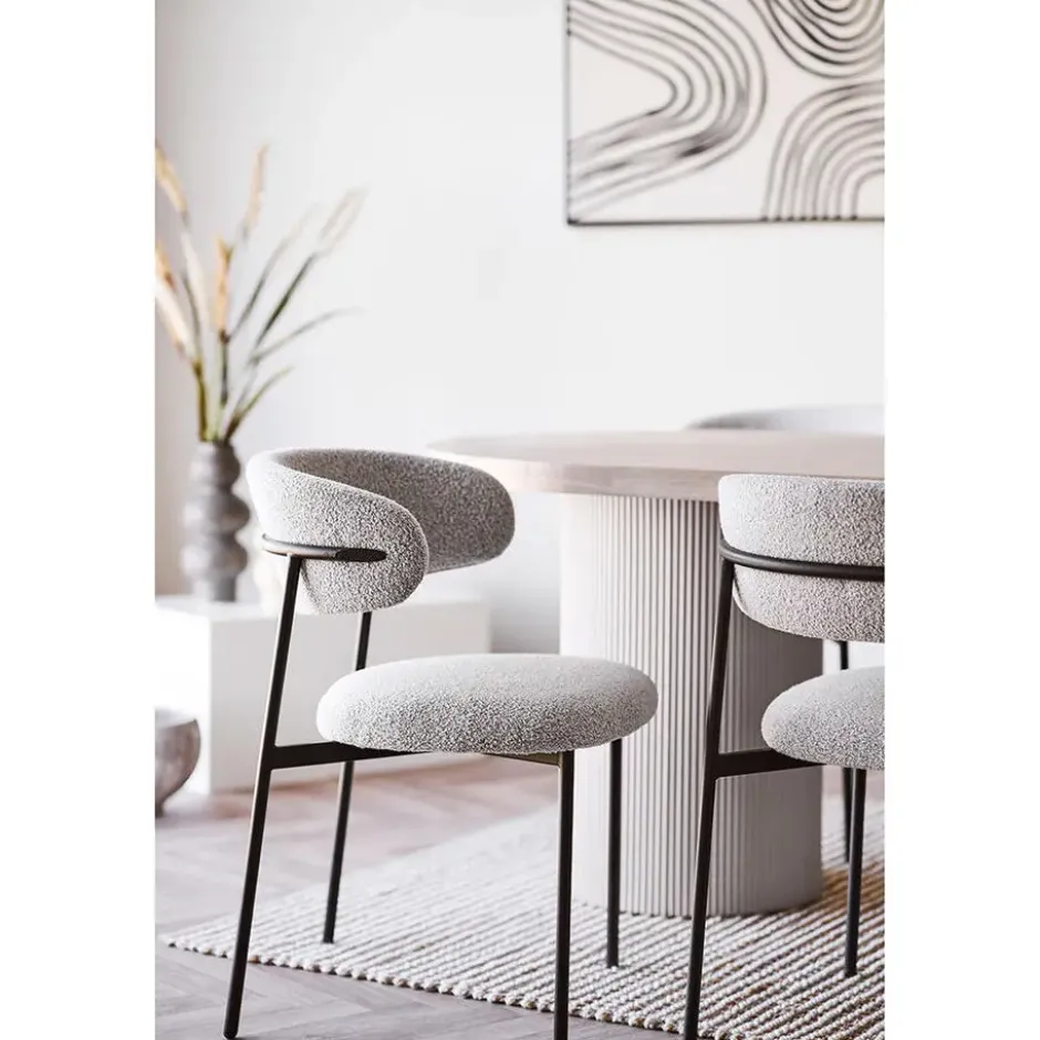 Eettafel Zand/Naturel - Deens Ovaal - 220x100x75cm - Solva
