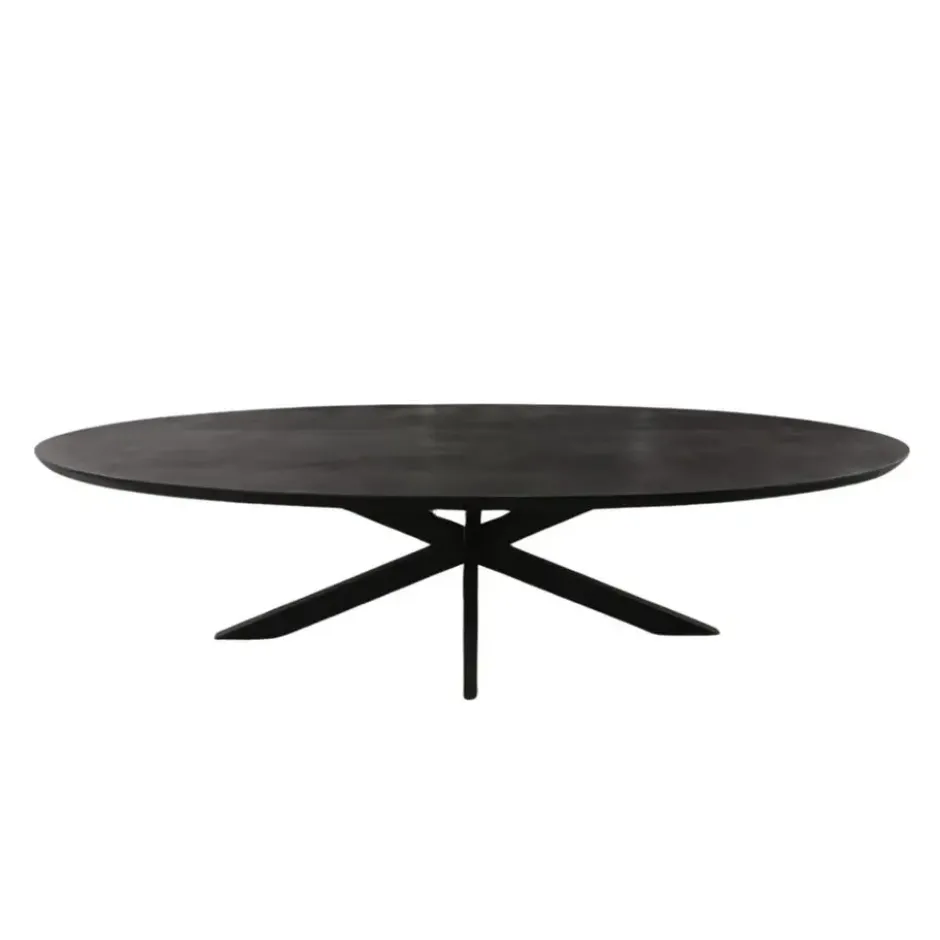 Eettafel Zwart Hout/Metaal - 240x110x76cm - Brandy