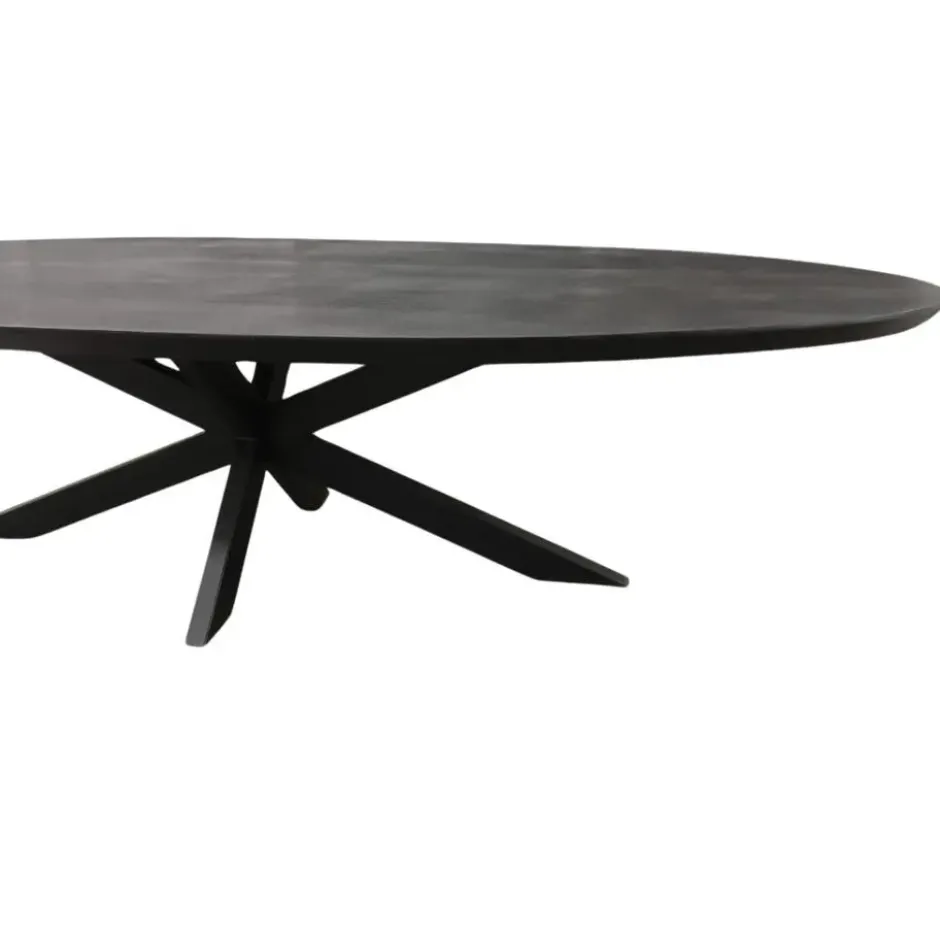Eettafel Zwart Hout/Metaal - 240x110x76cm - Brandy