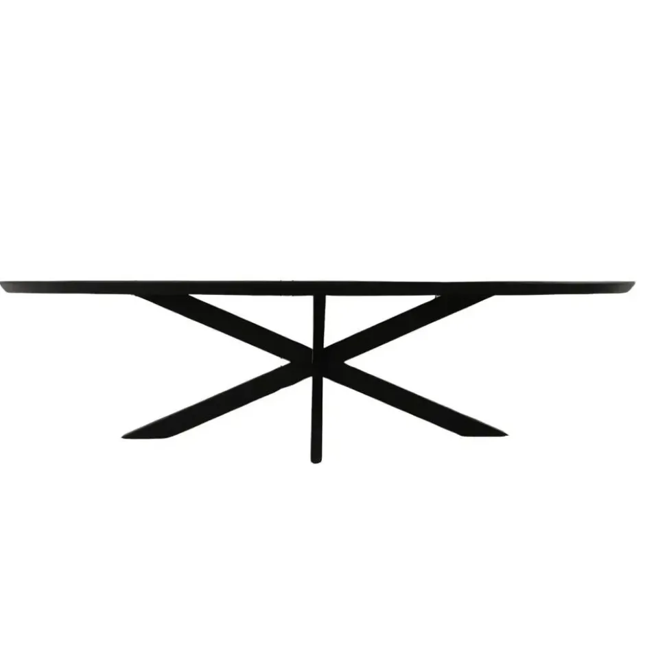 Eettafel Zwart Hout/Metaal - 300x120x76cm - Brandy