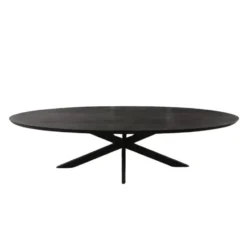 Eettafel Zwart Hout/Metaal - 300x120x76cm - Brandy