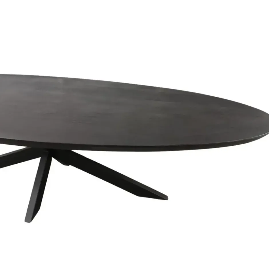 Eettafel Zwart Hout/Metaal - 300x120x76cm - Brandy