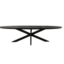 Eettafel Zwart Hout/Metaal - 300x120x76cm - Brandy