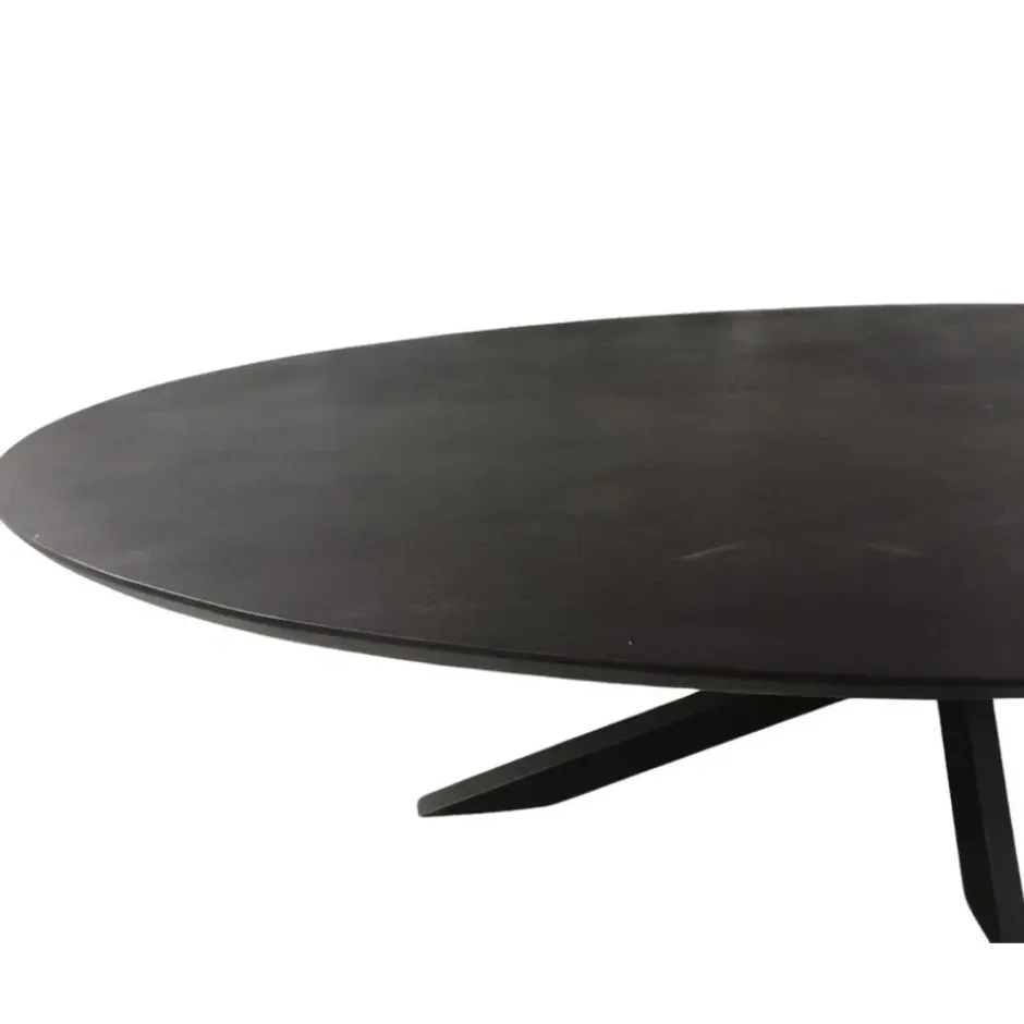 Eettafel Zwart Hout/Metaal - 300x120x76cm - Brandy