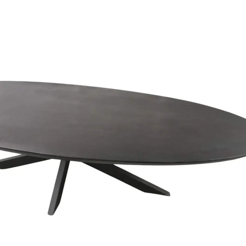 Eettafel Zwart Hout/Metaal - 180x90x76cm - Brandy